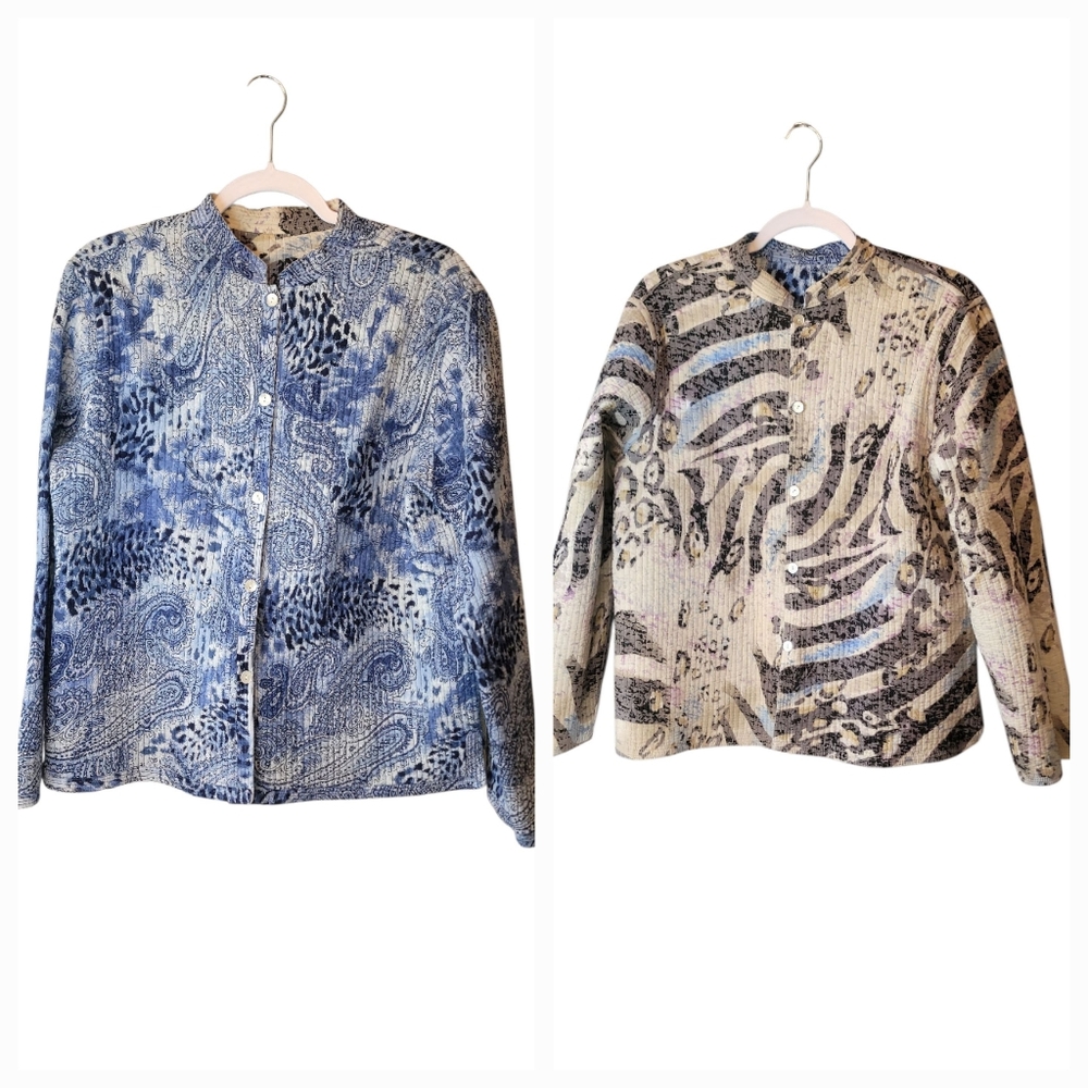 Gaudy Couture Reversible Quited Jacket Paisley Animal Print